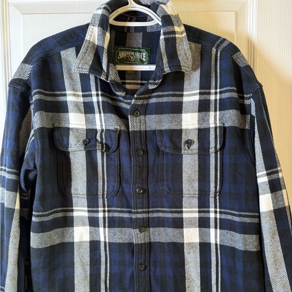 American Eagle Outfitters Green Label on Striped Flannel Mens Medium